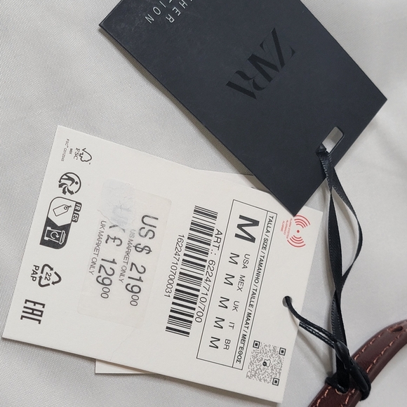 Zara Brown Leather Tote Bag - Picture 7 of 7